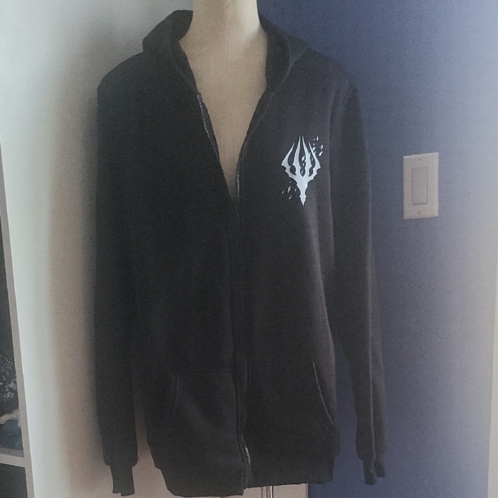 Men's Black Zip-Up Hollows Knight Sweater.